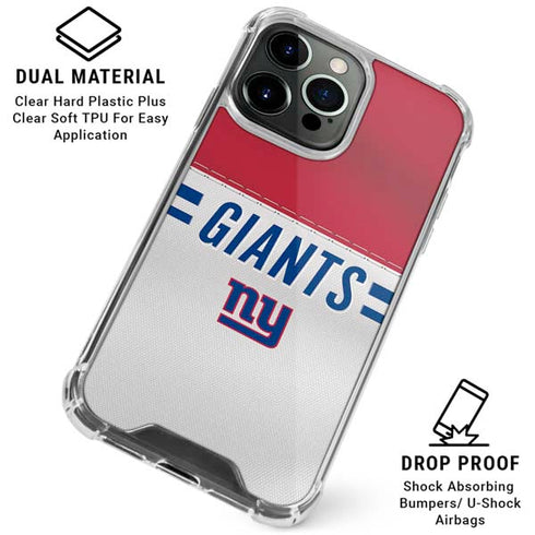 NFL New York Giants White Striped iPhone 16 Pro Clear Case